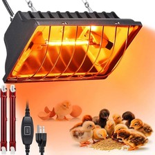 250W Chicken Coop Heater with 2PCS Heat Lamp, Brooder Heater for 30 Chicks or Du