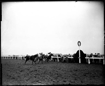 Team Spirit ridden by Willie Robinson comes home to win The Nation- Old Photo