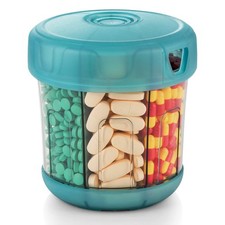 Extra Large Supplement Organizer with XL 7 Large Compartments, TPU Soft Lid E.