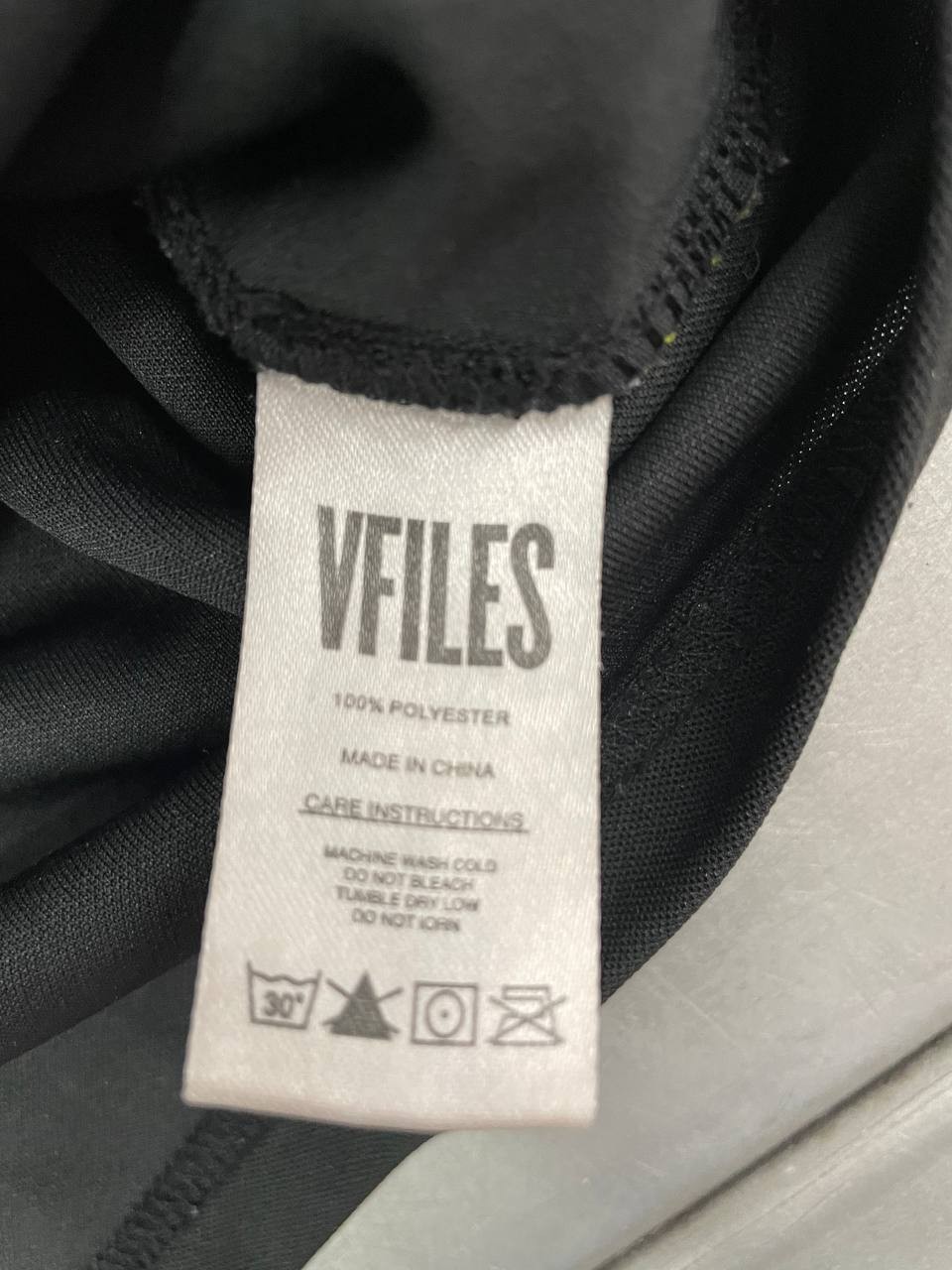 VFiles Rugby Long Sleeve Shirt Mens Medium Black Blue Logo Tape Pullover