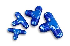 T-Stück Fitting Adapter Verbinder Anschluss Mann / Mann / Mann AN4/AN4/AN4 Blau