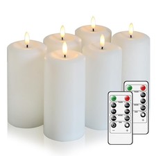 Flameless Candles with Remote, 6pcs Battery Operated, Timer, 6 White