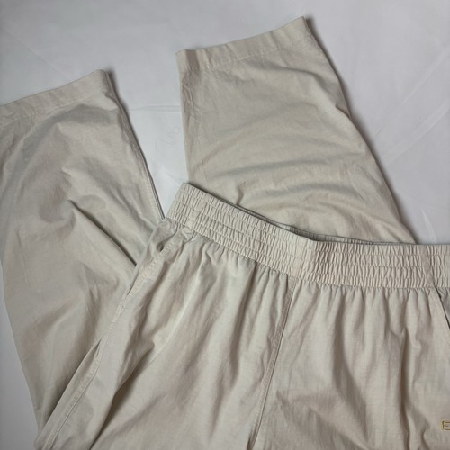 Everlane Women’s Pull On Barrel Leg Crop Pants Sz XL Ivory Jersey Knit