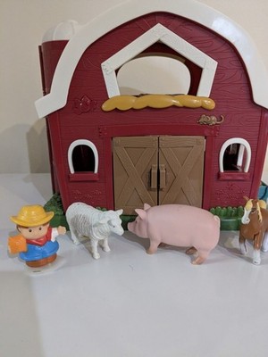 Battat Big Red Barn Animal Farm Playset Toddler Toys 5 Pieces Pre Loved