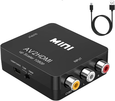 RCA to HDMI,AV to HDMI Converter, 1080P Mini RCA Composite CVBS Video Audio Conv