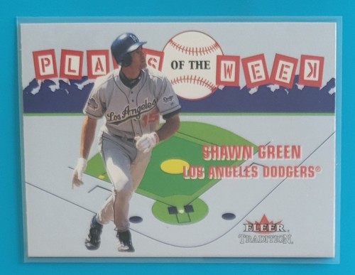 Tarjeta Fleer Tradition 2002 actualización juegos de la semana #14PW Shawn Green de Los Ángeles - Imagen 1 de 2