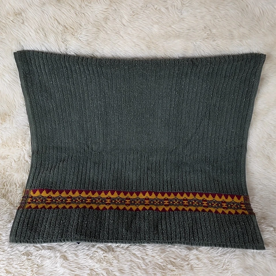 RALPH LAUREN GREEN GOLD RED AZTEC SOUTHWESTERN Bath Towel Cotton - Image 3 of 4