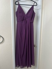 Azazie Purple Sleeveless Bridesmaid Dress Size C