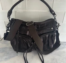 MZ Wallace Roxy Camera Camo Black, Gray & Brown Satchel/crossbody Bag