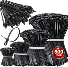 400 100Pcs Zip Ties Assorted Sizes Black Zip Ties with Screw Hole 100Pack 4/6...