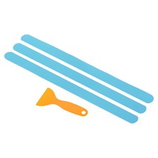 Non Slip Bathtub Stickers 15 x 0.8 Inch, 12 Pack Square with Scraper, Blue