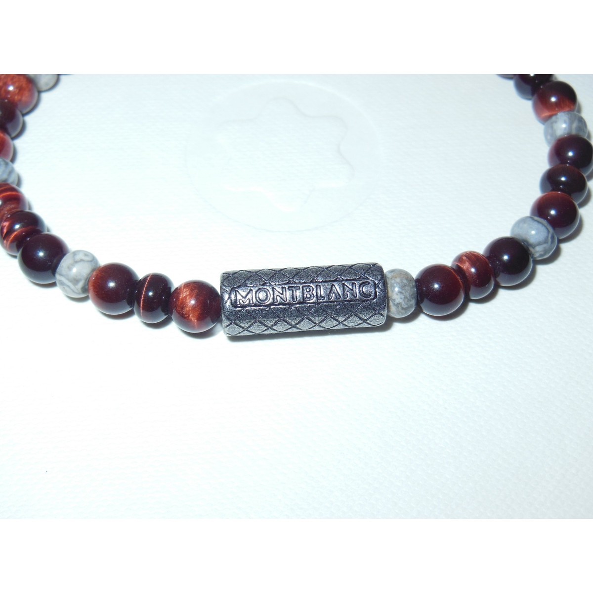 New Montblanc Duo Beads & Sterling Silver Serpent Bracelet size 68