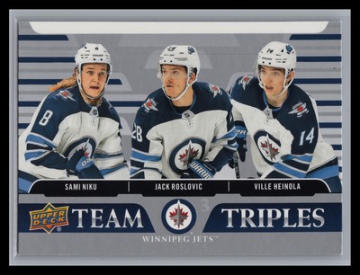 2020-21 Upper Deck #TT-W1 Sami Niku / Jack Roslovic / Ville Heinola Team Triples
