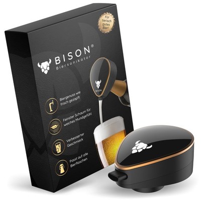 BISON Biersonikator - Ultraschall Flaschenaufsatz für Bier wie frisch gezapft