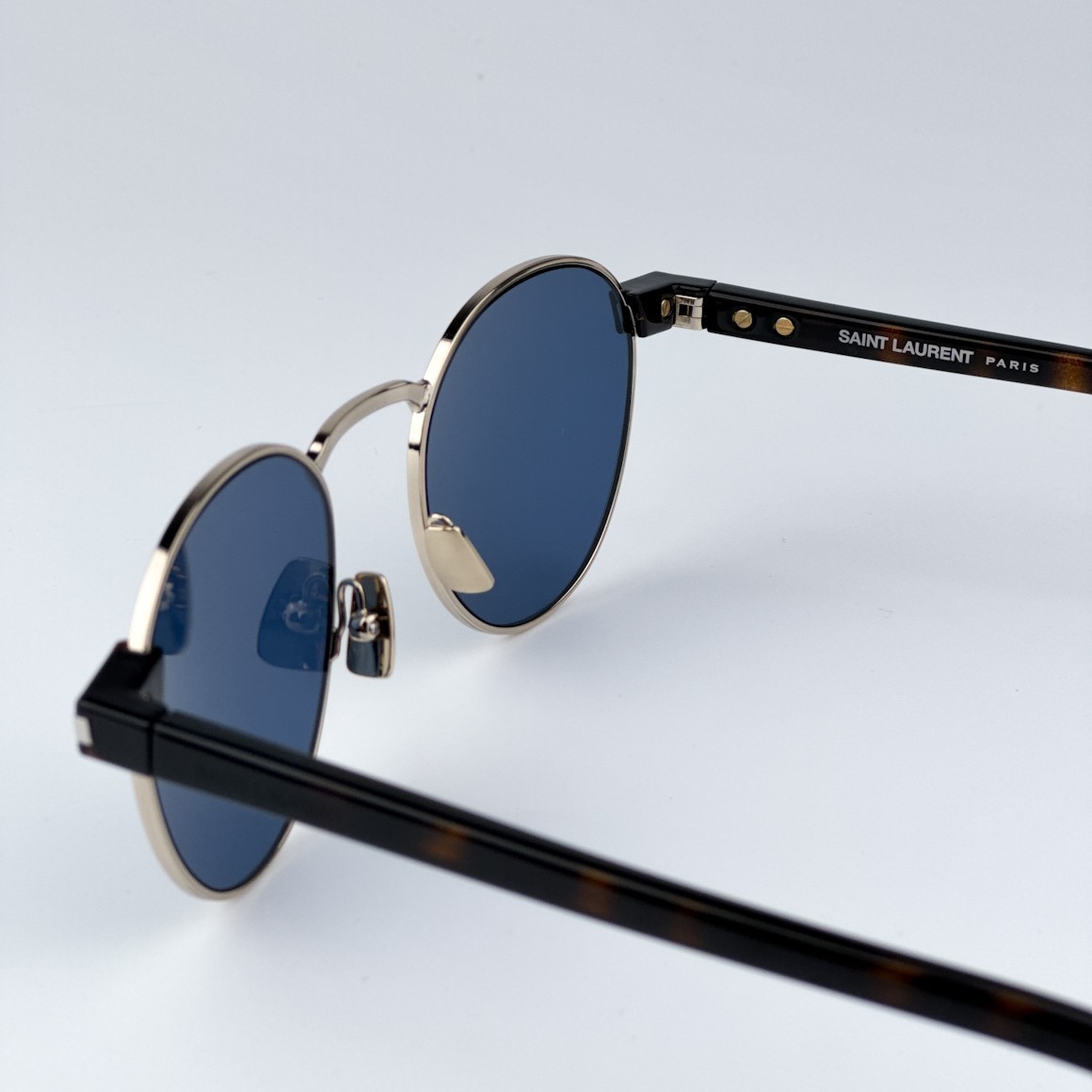 Saint Laurent Men Sunglasses Gold Havana Blue Oval SL707 004 BRAND NEW thumbnail 3