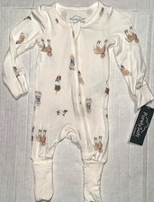 CARTERS Purely Soft sleeper lightweight off white DOGGY motif size NEWBORN