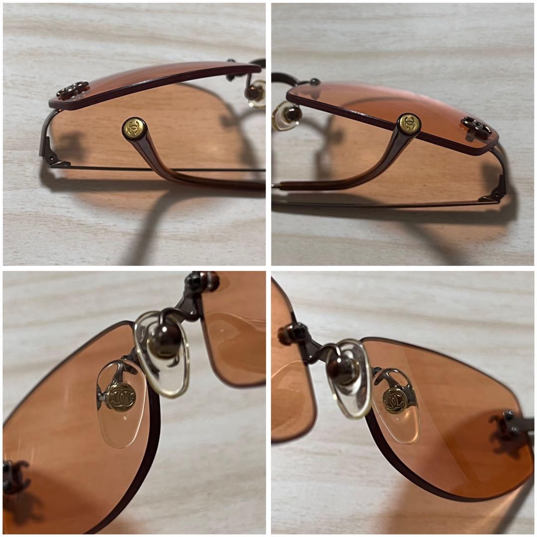 CHANEL 4002 c.116/74 Brown Sunglasses Coco Mark Logo With Case