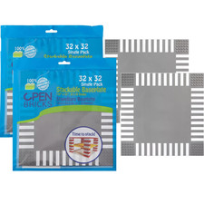 Lot x2 Plaques Construction de Route 26 cm Base Compatible Marque Briques Jouets