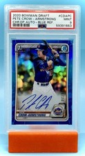 2020 Bowman Draft Pete Crow Armstrong Chrome Draft Auto /150 #CDAPC RC PSA 9 1st