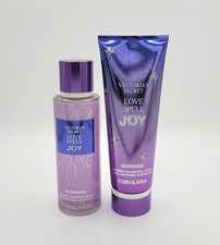 Victoria's Secret Love Spell Joy Shimmer Body Mist Spray Lotion Set of 2