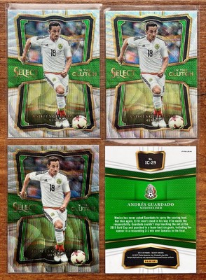 2017-18 Panini Select Soccer Andres Guardado Mexico in the Clutch Insert Lot X4