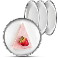 Stainless Steel Plates, 4 Pack 5.5 inch Mini 201 Metal Food Serving Plate Set...