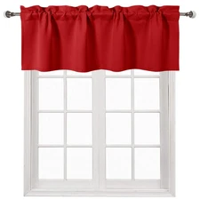 DWCN Red Valance Rod Pocket Blackout Window Valance Curtains 52 x 18 inch