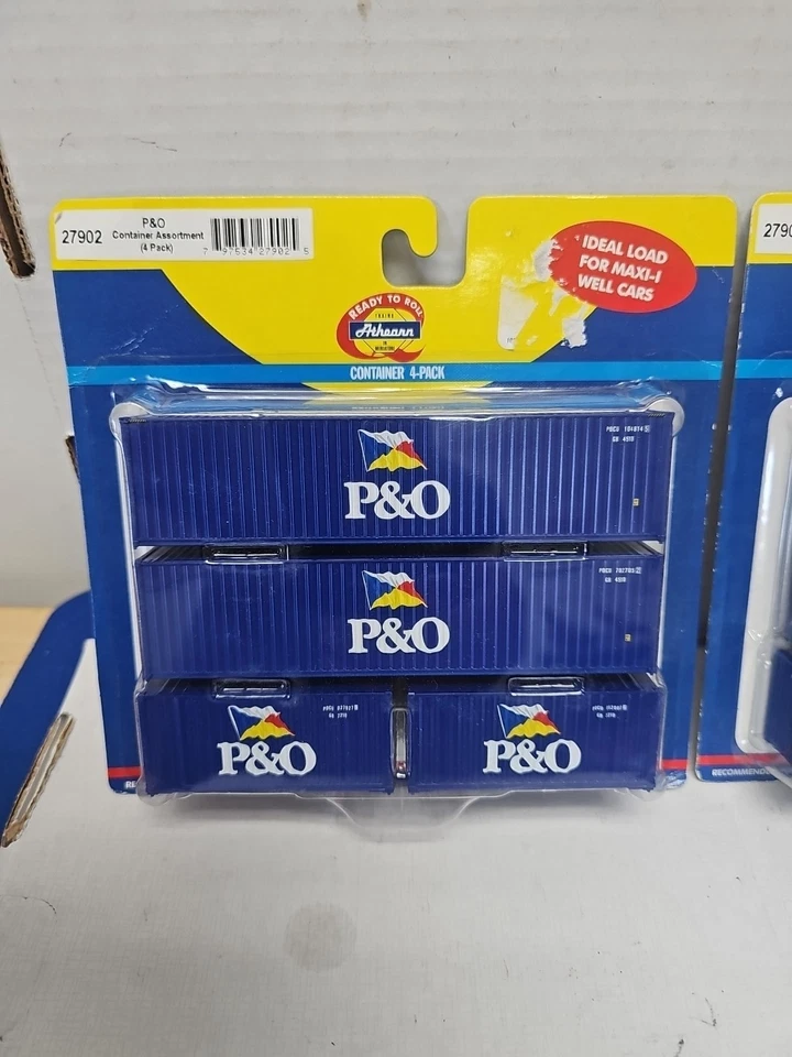 2 Athearn #2709 P&O Containers Assortment 4 Pack HO Scale . - Image 2 of 4