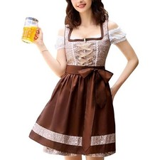Seoria Women's LARGE Oktobertfest Dirndl 3 Piece Authentic Bavarian German Dress