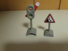 Brio World wooden Railway Lot of Accessories Signal Boulder sign