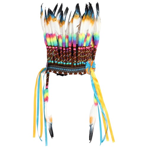 1 pieza Tocado de plumas indio nativo americano Prendas para la cabeza Fiesta Festival Mascarada - Imagen 23 de 34