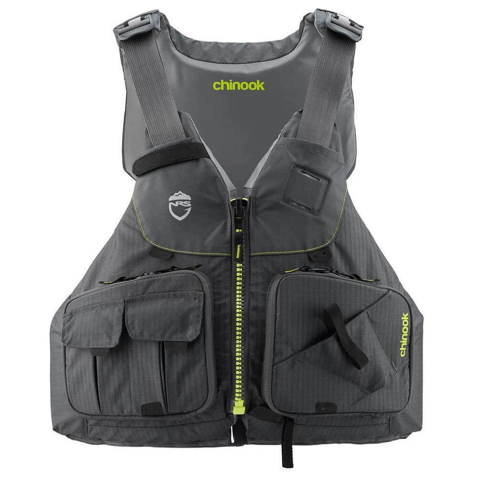 NRS Angler-Schwimmweste Chinook Pesca Pfd Grigio Gilet Kayak Veste Imbottita