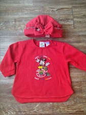 Vintage Disney Store Sweatshirt And Hat Minnie Mouse Toddler Girls 2T 90  s Y2K