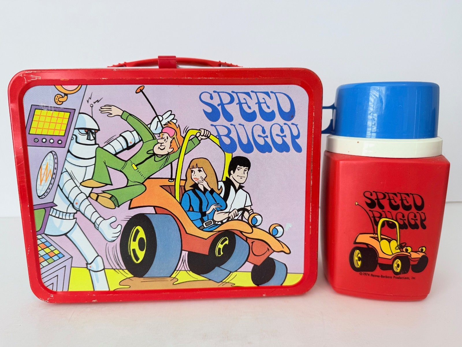 Vintage 1973 Speed Buggy Metal Lunchbox Hanna Barbera and Thermos