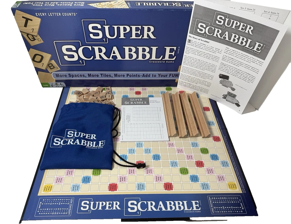 Juego de mesa Super Scrabble COMPLETO con 200 azulejos de madera 2014 Foto 3 de 3