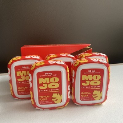 NEW MOJO Energy Boost, Tropical Punch Flavor, 50 mg/Caffeine Pouch, 75 Pouches