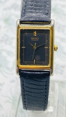 SEIKO セイコー腕時計 1N01-5A40 稼働品 Seiko Vintage Tank Women's Watch 1N01-5A40 Working Black Dial And