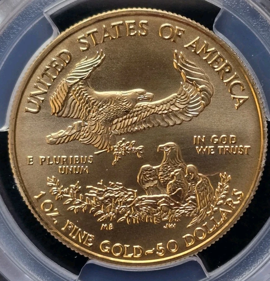 2001 $50 Gold Eagle World Trade Center 9/11 Recovery PCGS MS70 - Image 3 of 4