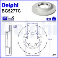 2X Delphi Bremsscheibe Voll Ø308Mm FüR Ford Transit Kasten FCD FDD FED FFD