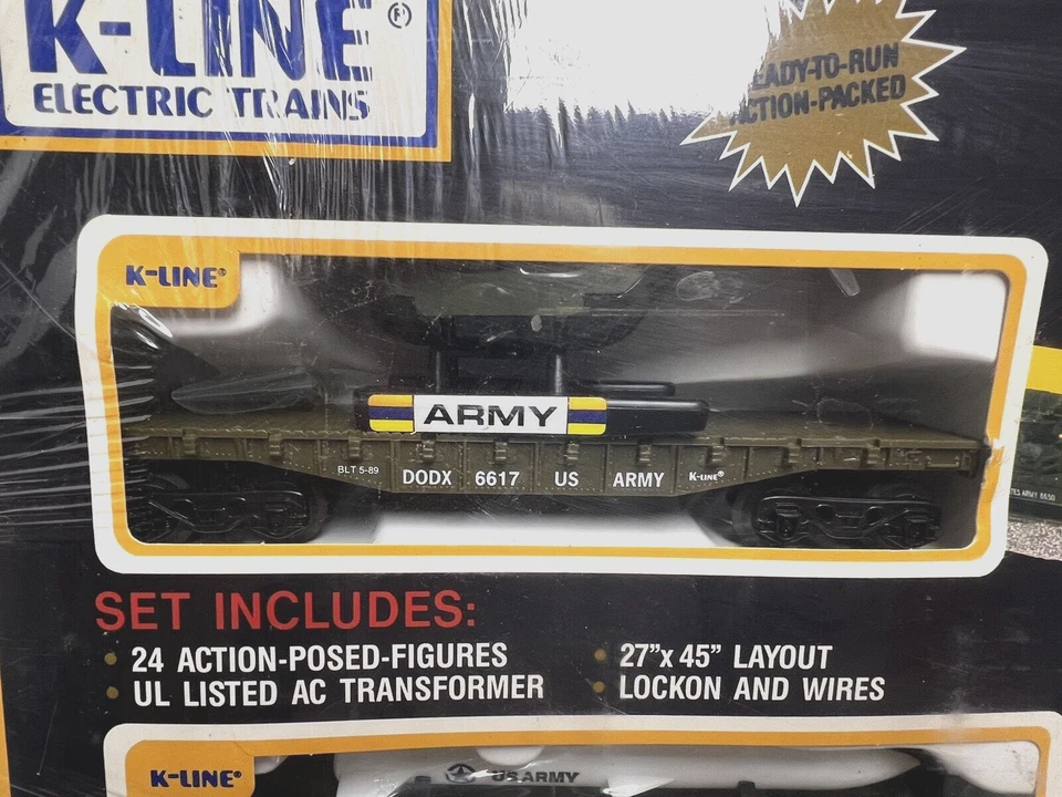 K-LINE THE UNITED STATES ARMY TRAIN 0 27 GAUGE 6-UNIT ELECTRIC TRAIN SET SEALED - Image 2 of 4
