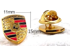 Porsche Golden Logo Badge Car Lapel Pin 11MM