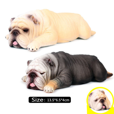 Sleep Dog English Bulldog Pet Animal Figure Model Toy Collector Decor Kid  Gift