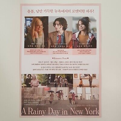 A Rainy Day in New York A4 Film Movie Mini Posters Flyers Korean Selena  Gomez