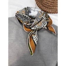 New Boutique 2025 14 Momme Mulberry Silk Square Scarf Delicate Printing 25''`