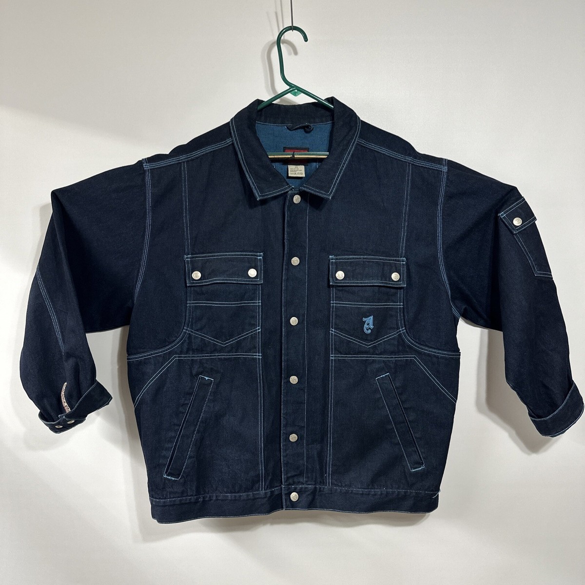 AVIREX アヴィレックス　デニム　ベスト　y2k Vintage Dark Avirex Men's Heavyweight Denim Jean Jacket 90s