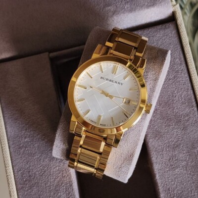 Brand New Burberry The City BU9003 Gold Tone Stainless Steel 38 mm
