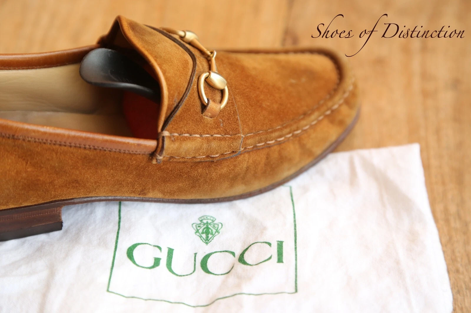 Mocassins Gucci marron foncé daim laiton mors chaussures plates femmes UK 3 US 6 EU 36 RARE