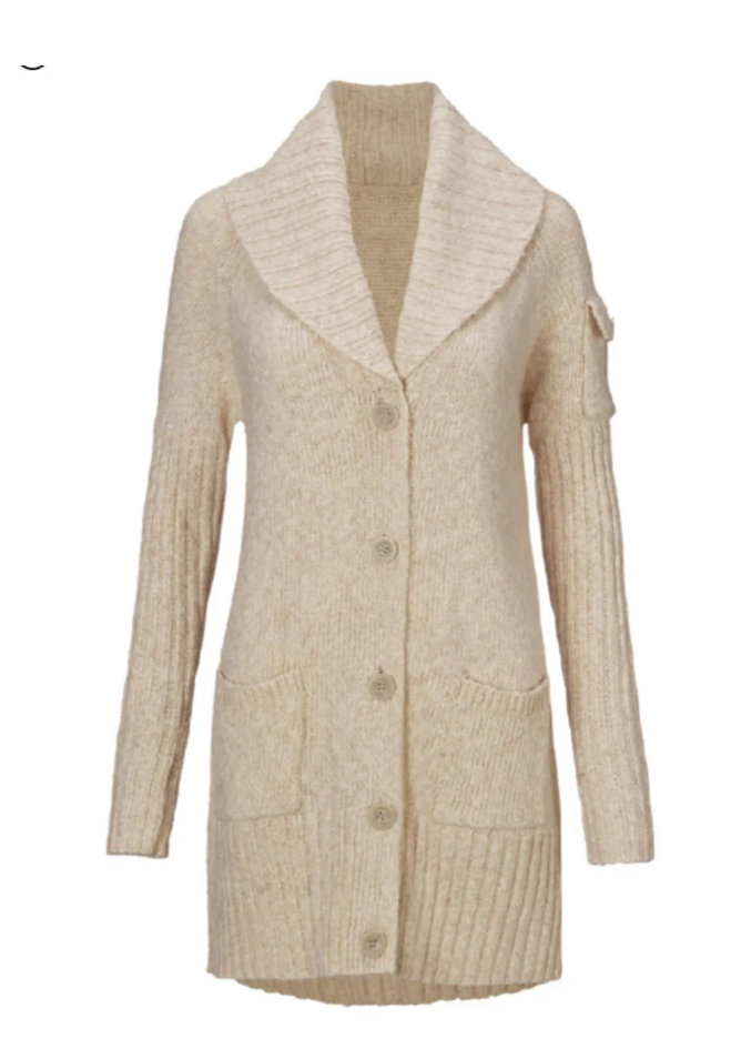 Cardigan CABI Femme Petite Taille - Motif Oiseaux Perchés - Boutonné Avec Stretch - Occasion