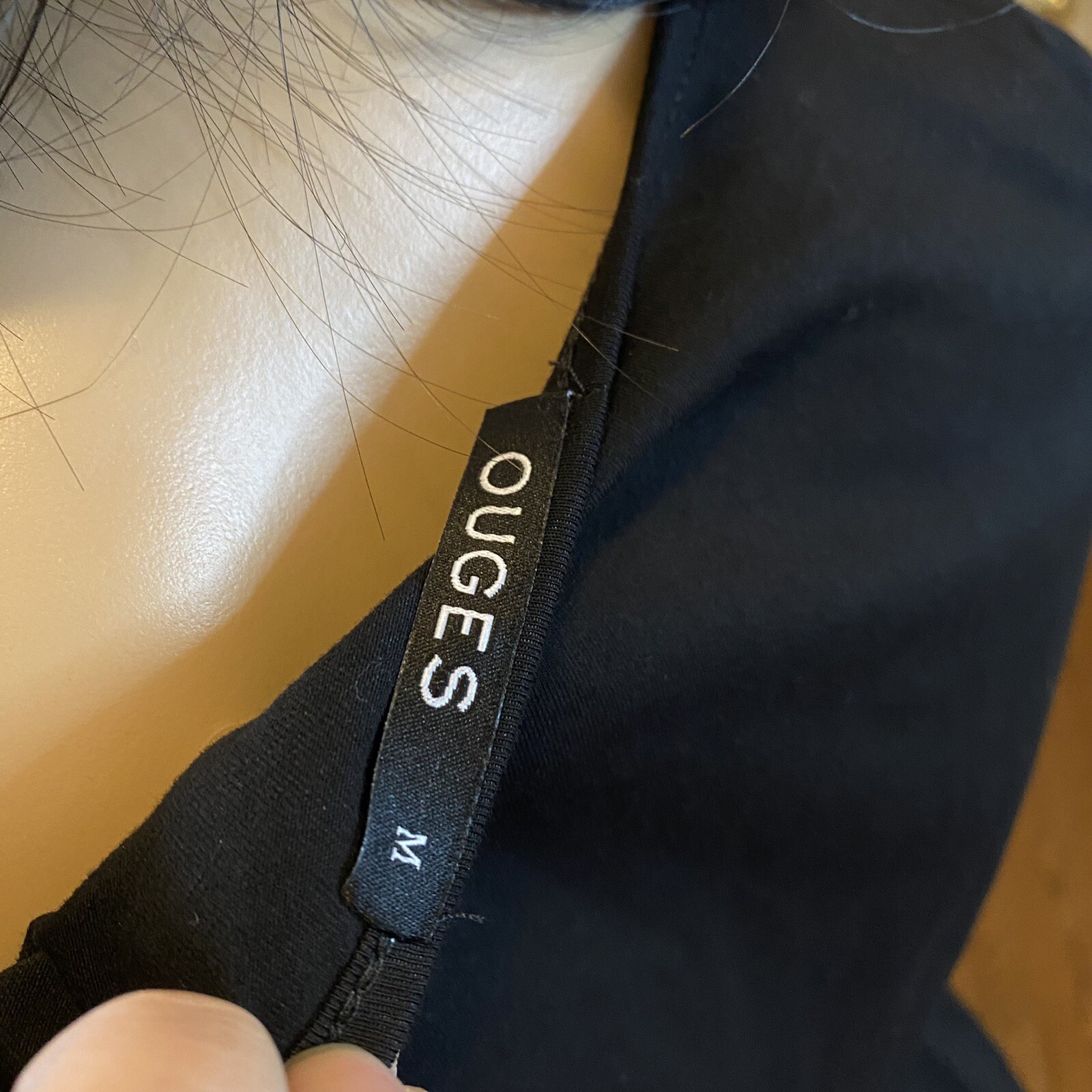 OUGES WOMEN BLACK DRESS SIZE M BUTTON FRONT W/POC… - image 4