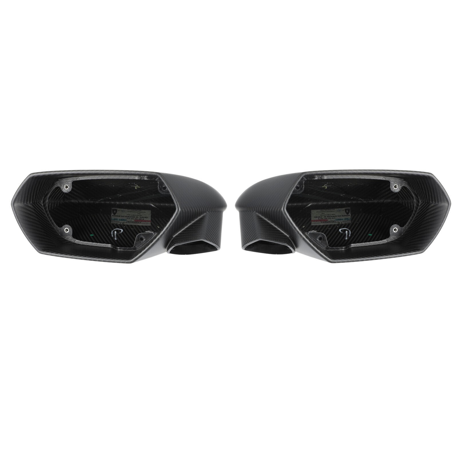 Genuine Lamborghini Huracan Side Mirror Carbon Fiber Caps OEM # 4T0898820K